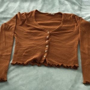 Dark orange cropped long sleeve